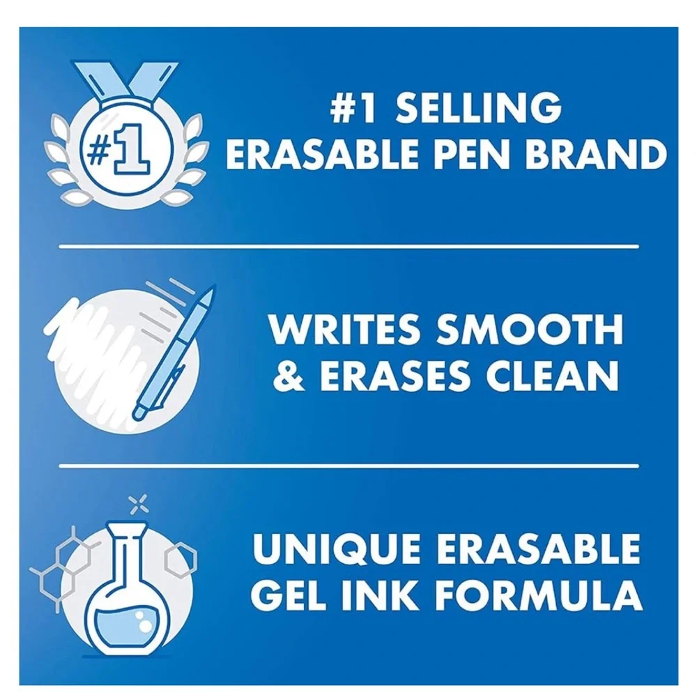 Pilot, FriXion Clicker Erasable Gel Pens, Fine Point 0.7 mm, Pack of 15